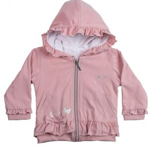 Joom Pink Ruffled Kids Hoodie 25 M New
